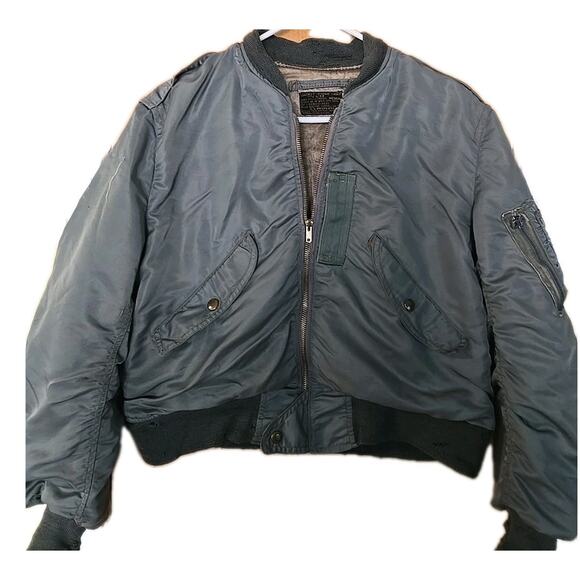 BLUE ANCHOR 1950's Korean War L-2B USAF NYLON Air Force FLIGHT JACKET GREEN M